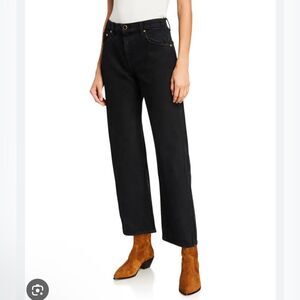 Khaite Kerrie High-Rise Cotton Crop Jeans Black Size 31